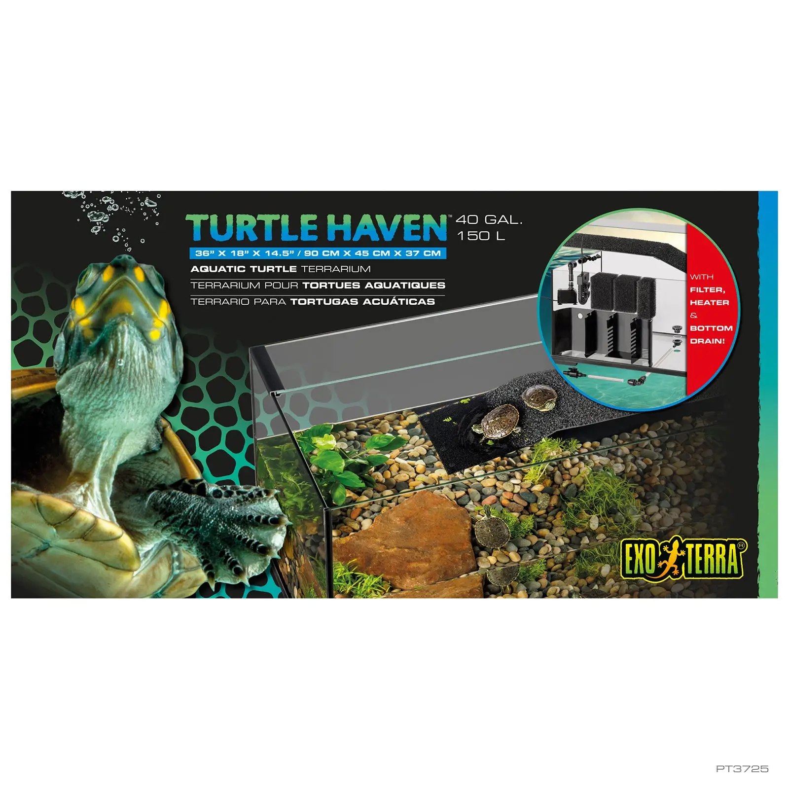 Exo Terra Turtle Haven Terrarium - 90x45x37cm - Image 4