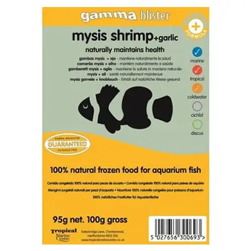 Gamma Frozen Blister Mysis Shrimp + Garlic 100g