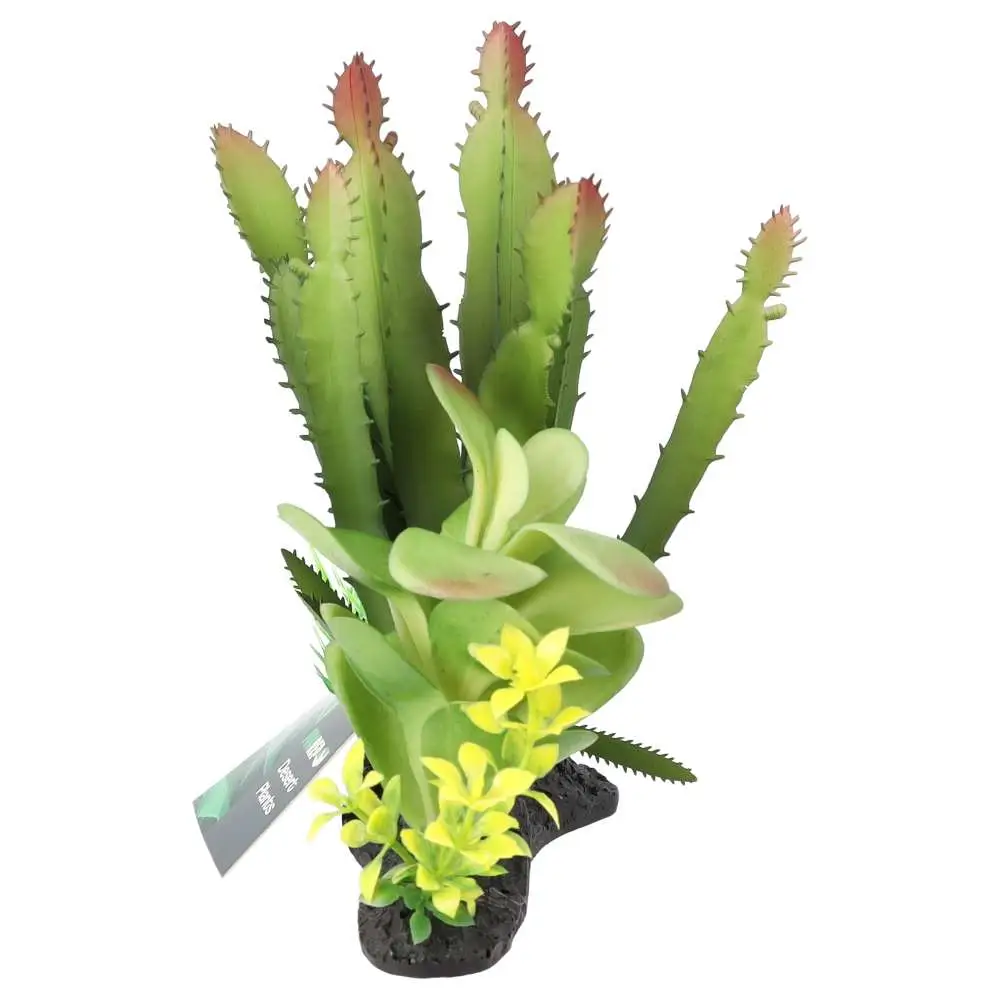 ProRep Artificial Euphorbia Plant on Log - Image 3