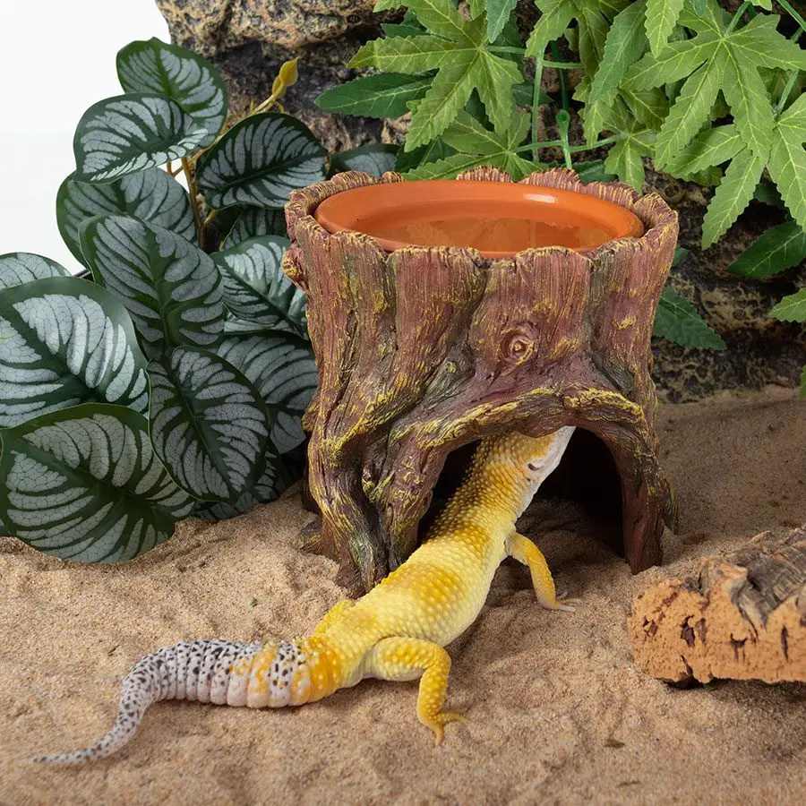 ReptiZoo Humid Tree Stump Hideout and Dish - Image 6