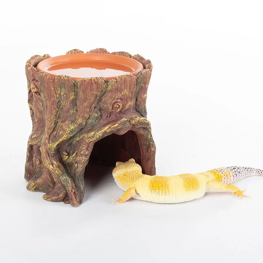 ReptiZoo Humid Tree Stump Hideout and Dish - Image 7