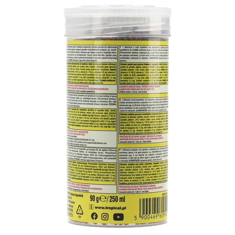 Tropical Cichlid Omnivore Small Pellet - Image 2