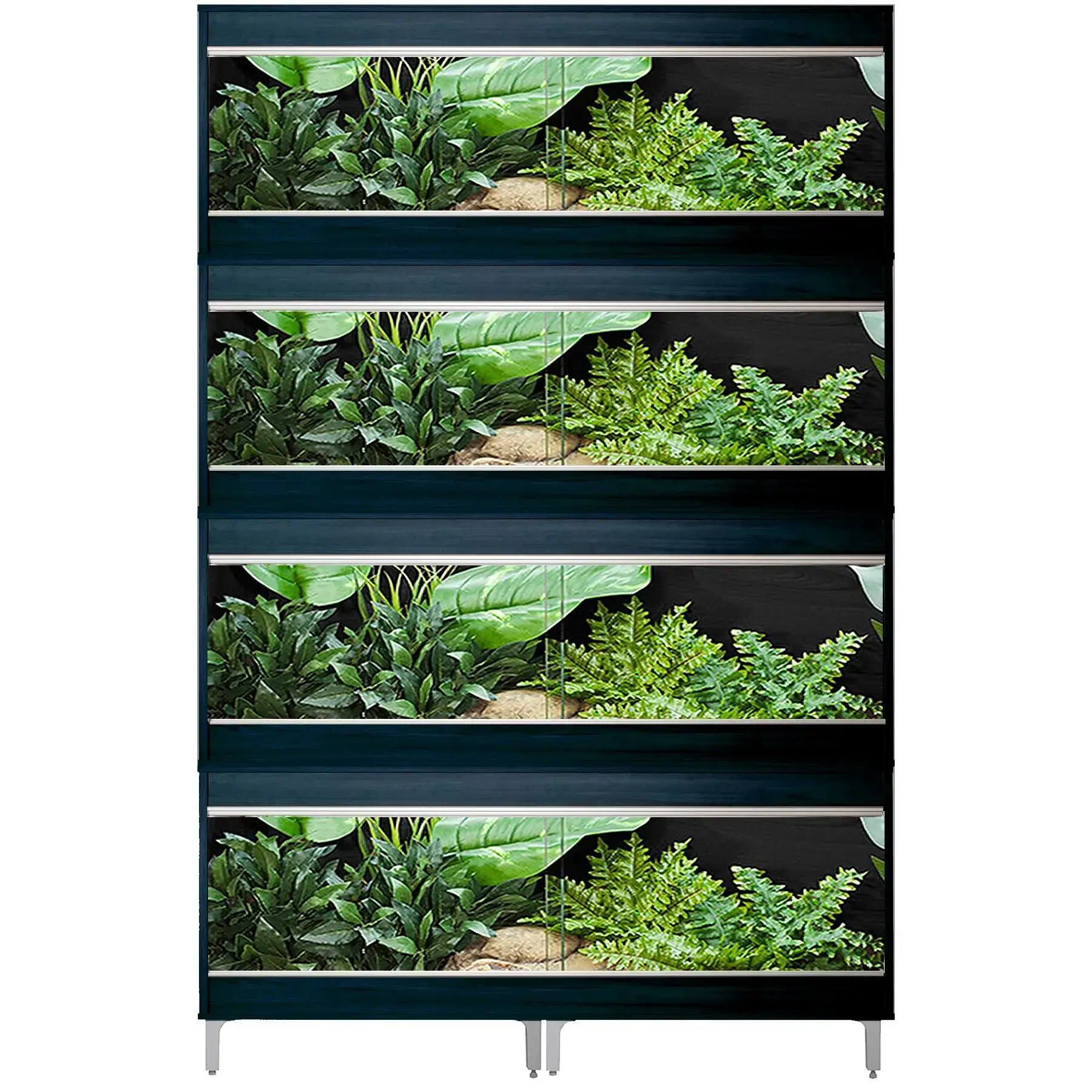 Vivexotic Repti-Home 4-Stack Vivariums - Large with Feet 115cm Black